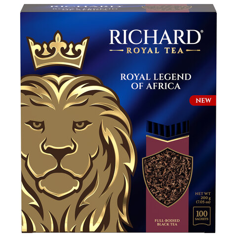 Чай RICHARD "Royal legend of Africa" черный, 100 пакетиков в конвертах Чай RICHARD "Royal legend of Africa" черный, 100 пакетиков в конвертах