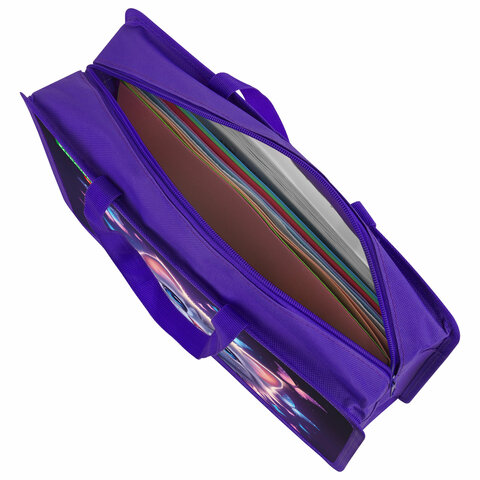 Папка на молнии с ручками BRAUBERG KIDS А4, 1 отделение, пластик, 100 мм,