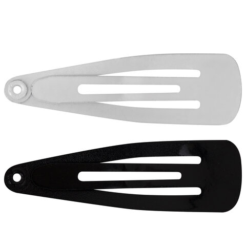 Заколки для волос НАБОР 10 шт., 4 см, клик-клак, глянцевый черный, перламутровый Заколки для волос НАБОР 10 шт., 4 см, клик-клак, глянцевый черный, перламутровый