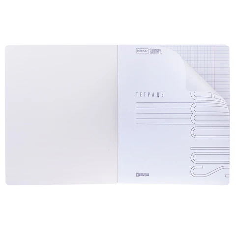 Тетрадь А5, 96 л., HATBER, скоба, клетка, soft-touch ламинация,
