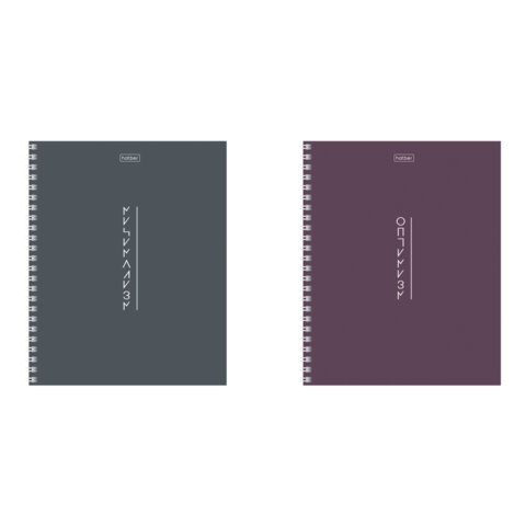 Тетрадь А5, 80 л., HATBER, гребень, клетка, Soft-touch ламинация, Тетрадь А5, 80 л., HATBER, гребень, клетка, Soft-touch ламинация,