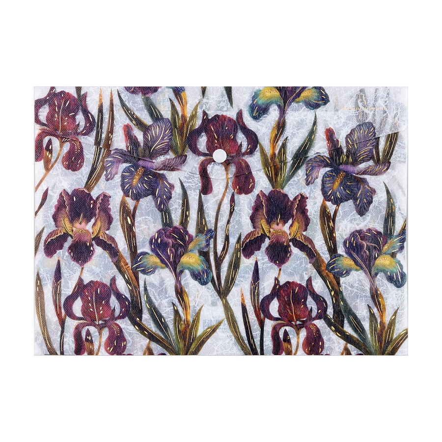 ПАПКА КОНВЕРТ НА КНОПКЕ, "FLORA.ИРИСЫ", А4 ПАПКА КОНВЕРТ НА КНОПКЕ, "FLORA.ИРИСЫ", А4