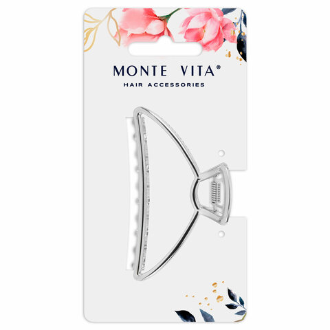 Краб для волос 7,8 см, серебристый, MONTE VITA (МОНТЕ ВИТА), 457016 Краб для волос 7,8 см, серебристый, MONTE VITA (МОНТЕ ВИТА), 457016
