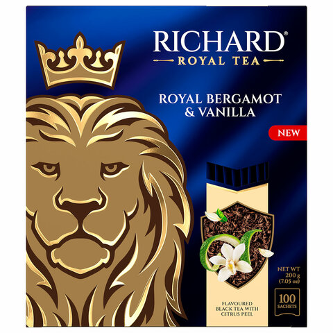Чай RICHARD "Royal bergamot & vanilla" черный, 100 пакетиков в