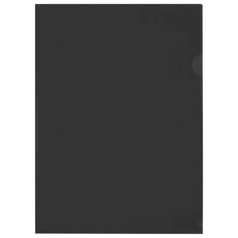 Папка-уголок прозрачная А4 BRAUBERG UNIVERSAL, черная, 0,10 мм, со штрихкодом,