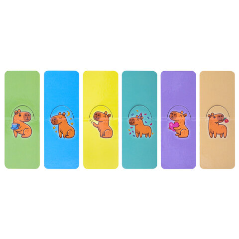 Закладки для книг МАГНИТНЫЕ, "ЯРКИЙ МИКС", комплект 30 штук, 35x25 мм,