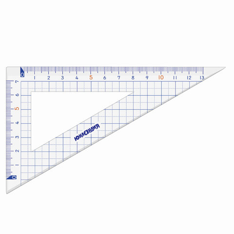 Набор чертежный ЮНЛАНДИЯ "ШКОЛЬНЫЙ" (линейка 20 см, 2 угольника,