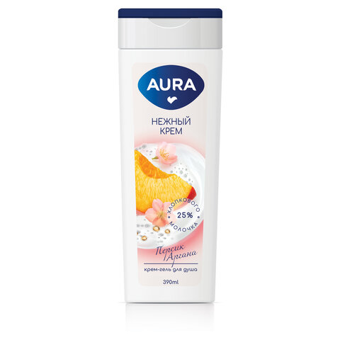Крем-гель для душа 390 мл, AURA "Нежный крем", 14340 Крем-гель для душа 390 мл, AURA "Нежный крем", 14340