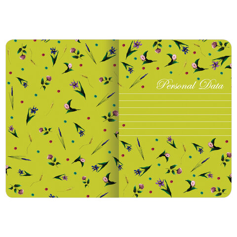 Тетрадь 60 л. в точку обложка SoftTouch, фольга, бежевая бумага 70 г/м2, сшивка,