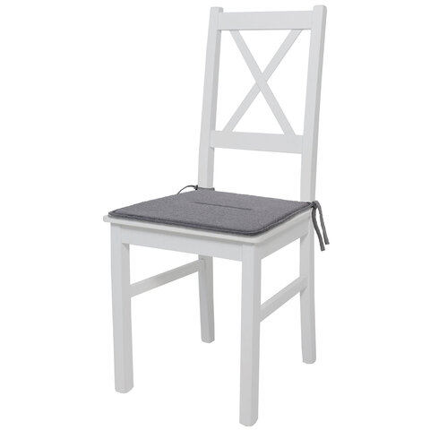 Подушка на стул плоская "РОГОЖКА" 37x37 см, полиэстер, серая PRIMILA