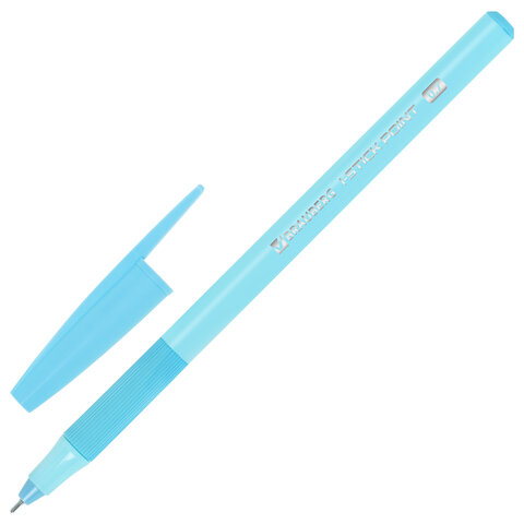 Ручка шариковая с грипом BRAUBERG "i-STICK POINT PASTEL", СИНЯЯ,