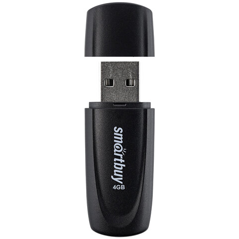 Флеш-диск 4 GB SMARTBUY Scout USB 2.0, черный, SB004GB2SCK Флеш-диск 4 GB SMARTBUY Scout USB 2.0, черный, SB004GB2SCK