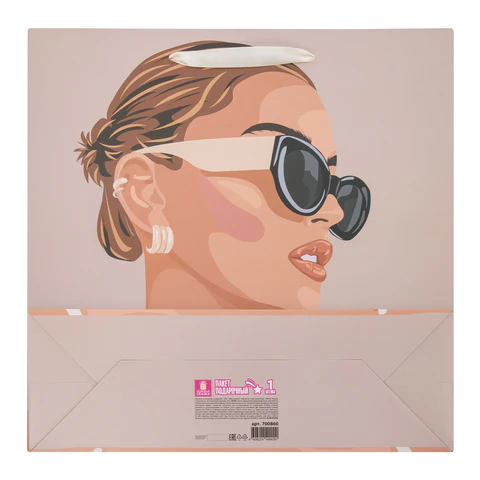 Пакет подарочный (1 штука) 30x10x30 см, "Beautiful Lady",