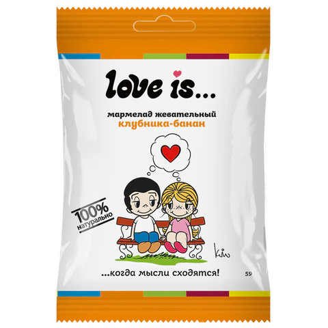 Мармелад жевательный LOVE IS "ЖуйМиксик" со вкусом клубника-банан, 20