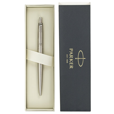 Ручка шариковая PARKER "Jotter Core Stainless Steel CT", ежедневник А5