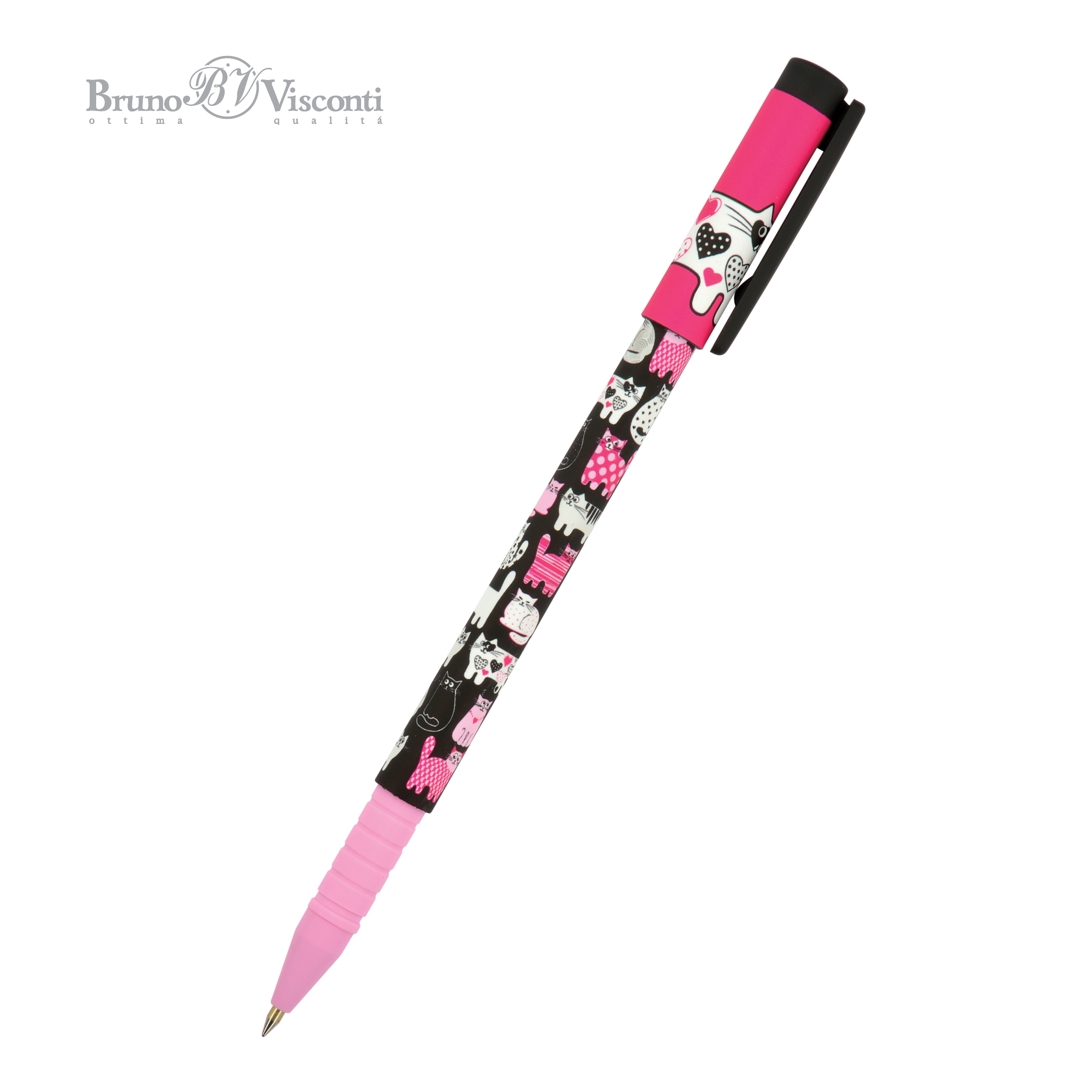 Fun write. Ручка шариковая "Bruno Visconti" FUNWRITE. Ручка Bruno Visconti 20-0212/36 "FUNWRITE.розовые котята" синяя 0,5мм.