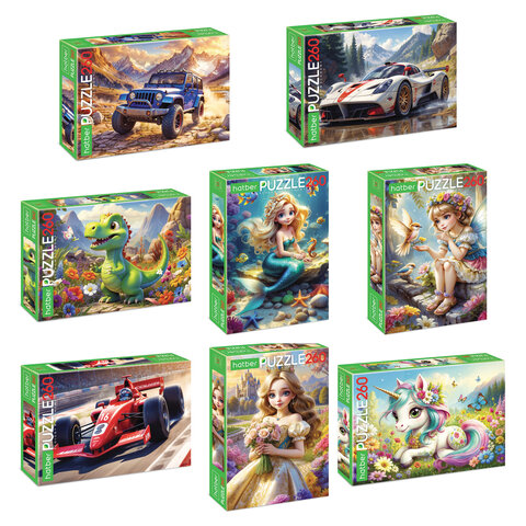Пазл картонный "ВОЛШЕБНЫЕ МИРЫ" 260 элементов АССОРТИ, 220х330 мм, Пазл картонный "ВОЛШЕБНЫЕ МИРЫ" 260 элементов АССОРТИ, 220х330 мм,
