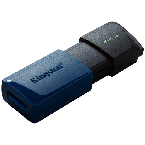 Флеш-диск 64GB KINGSTON DataTraveler Exodia M, разъем USB 3.2, черный/синий,