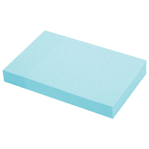 Блок самоклеящийся (стикеры) STAFF STANDARD, ПАСТЕЛЬНЫЙ 76х51 мм, голубой, 100