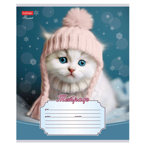 Тетрадь 12л. HATBER линия, обложка картон, Уютные котики (микс в спайке), 12Т5В2 Тетрадь 12л. HATBER линия, обложка картон, Уютные котики (микс в спайке), 12Т5В2