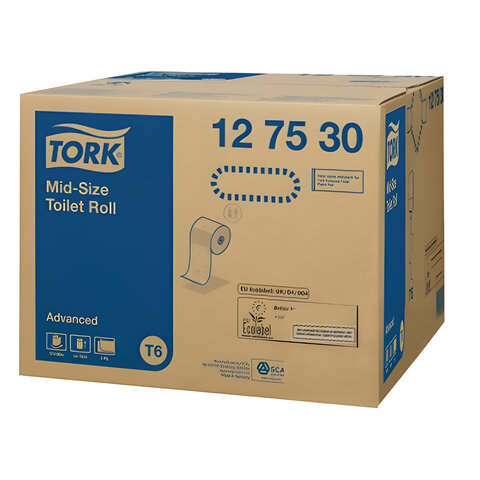 Бумага туалетная 100 м, TORK (Система Т6), комплект 27 шт., Advanced, 2-слойная,