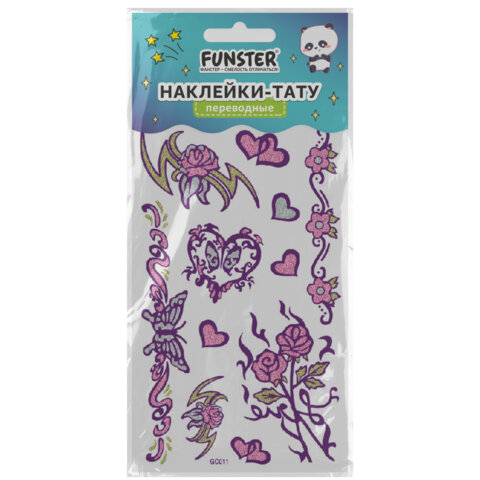 Наклейки-тату переводные "Блестящие", 15,5х9,5 см, ассорти 8 видов, Наклейки-тату переводные "Блестящие", 15,5х9,5 см, ассорти 8 видов,