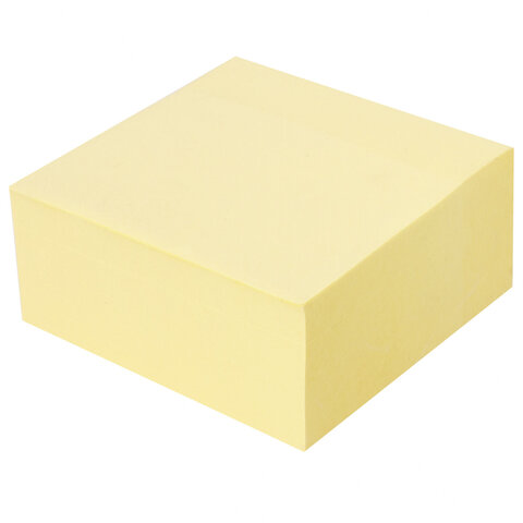 Блок самоклеящийся (стикеры) STAFF STANDARD, ПАСТЕЛЬНЫЙ 76х76 мм, желтый, 400