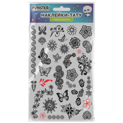 Наклейки-тату переводные "Ассорти", 29х15,5 см, ассорти 12 видов, Наклейки-тату переводные "Ассорти", 29х15,5 см, ассорти 12 видов,