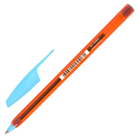 Ручка шариковая BRAUBERG X-30 ORANGE, СИНЯЯ, мягкое письмо, пишущий узел 1 мм,