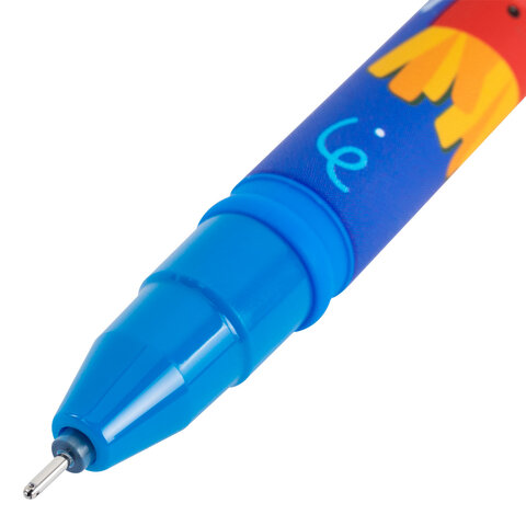 Ручка гелевая BRAUBERG KIDS MIX, СИНЯЯ, корпус ассорти, игольчатый узел 0,5 мм,