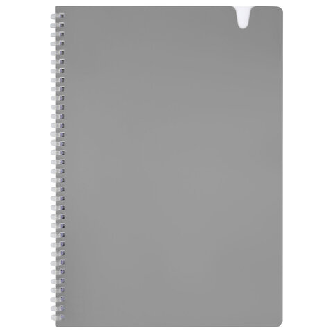 Тетрадь обложка пластик, А4 80 л., гребень мягкий, вырубка для ручки, клетка,