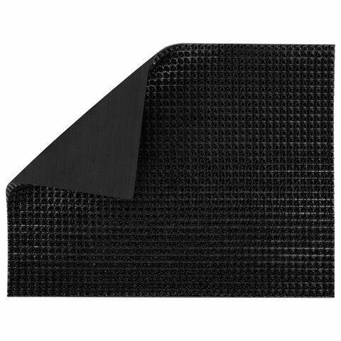 Коврик придверный 45х60 см, ЧЕРНЫЙ пластиковый грязезащитный, толщина 10 мм,