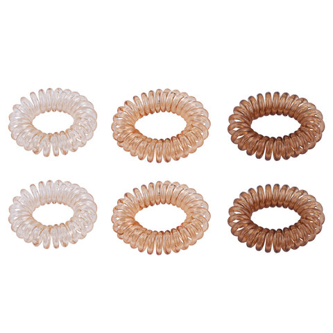 Резинки для волос НАБОР 6 шт., диаметр 3,5 см, пружинка, АССОРТИ, MONTE VITA Резинки для волос НАБОР 6 шт., диаметр 3,5 см, пружинка, АССОРТИ, MONTE VITA