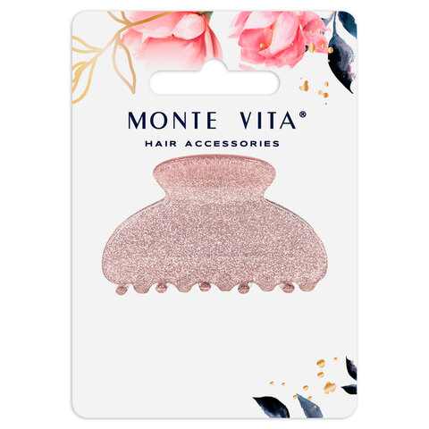 Краб для волос 5,2 см, с глиттером, розовый, MONTE VITA (МОНТЕ ВИТА), 457021 Краб для волос 5,2 см, с глиттером, розовый, MONTE VITA (МОНТЕ ВИТА), 457021