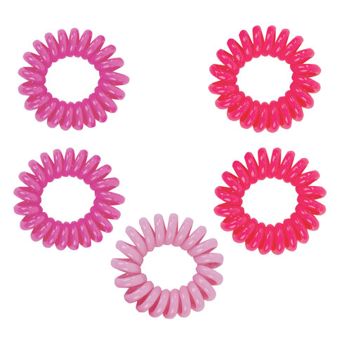 Резинки для волос НАБОР 5 шт., диаметр 3 см, пружинка, оттенки розового, MONTE