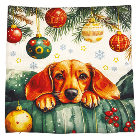 Чехол на подушку новогодний, НАБОР 4 шт., 45х45 см, "X-mas Magic",