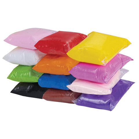 Пластилин супер лёгкий воздушный застывающий 12 цветов, 110 г, 3 стека, ПИФАГОР,