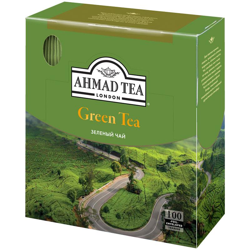 Чай Ahmad Tea "Green Tea", зеленый, 100 фольг. пакетиков по 2г. Чай Ahmad Tea "Green Tea", зеленый, 100 фольг. пакетиков по 2г.