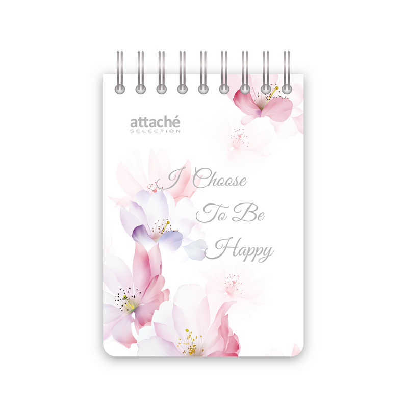 Блокнот А7,80л,кл,спир,пласт обл. Attache Selection Flower Dreams I Choose Блокнот А7,80л,кл,спир,пласт обл. Attache Selection Flower Dreams I Choose