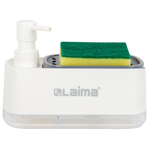 Диспенсер/дозатор DUET для мыла и моющего средства + губка, БЕЛЫЙ, 11х20х12 см, Диспенсер/дозатор DUET для мыла и моющего средства + губка, БЕЛЫЙ, 11х20х12 см,