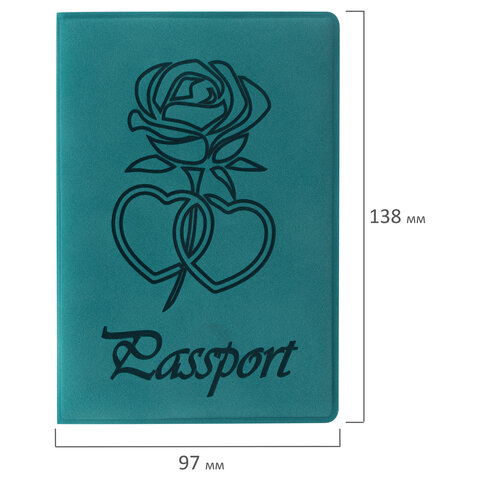 Обложка для паспорта STAFF, бархатный полиуретан, "Роза",