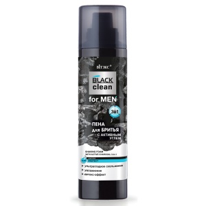 ВИТЭКС BLACK CLEAN FOR MEN ПЕНА ДЛЯ БРИТЬЯ с активным углем 3в1, 250 мл/9шт, код ВИТЭКС BLACK CLEAN FOR MEN ПЕНА ДЛЯ БРИТЬЯ с активным углем 3в1, 250 мл/9шт, код