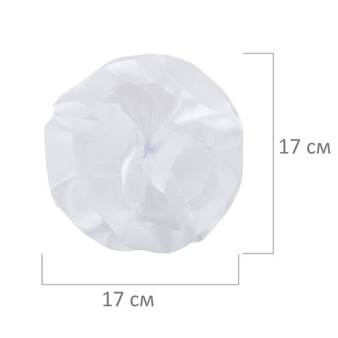 Бант для волос НАБОР 2 шт., диаметр 17 см, на резинке, белый, MONTE VITA (МОНТЕ