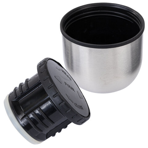 Термос 1 л, BOOMHOUSE (БумХаус) CLASSIC, нержавеющая сталь SUS304, черный