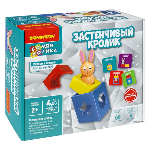 Игра настольная логическая БондиЛогика Bondibon "ЗАСТЕНЧИВЫЙ КРОЛИК" Игра настольная логическая БондиЛогика Bondibon "ЗАСТЕНЧИВЫЙ КРОЛИК"