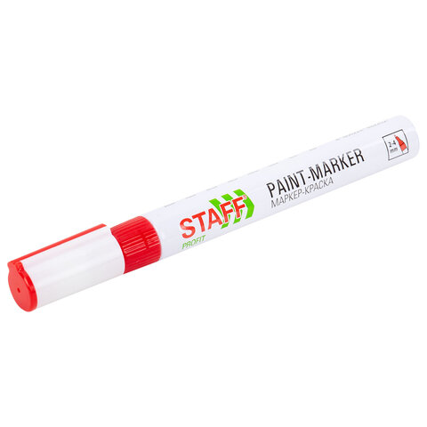 Маркер-краска лаковый (paint marker) 2-4 мм, КРАСНЫЙ, НИТРО-ОСНОВА, STAFF Маркер-краска лаковый (paint marker) 2-4 мм, КРАСНЫЙ, НИТРО-ОСНОВА, STAFF