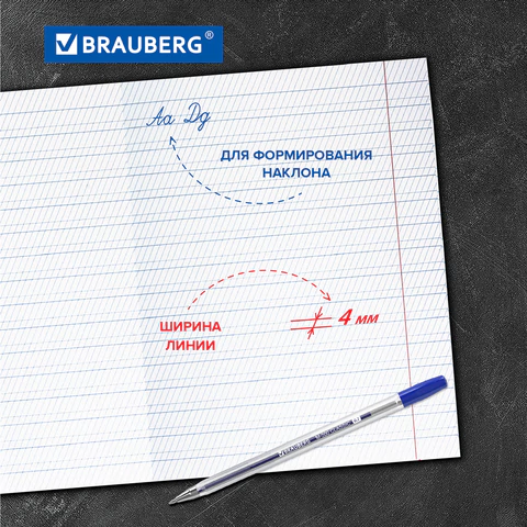 Тетради ДЭК 12 л. КОМПЛЕКТ 10 шт. BRAUBERG КЛАССИКА, частая косая линия, обложка