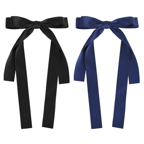 Заколка для волос аллигатор 15x26 см, с бантиком, с длинными хвостиками, Заколка для волос аллигатор 15x26 см, с бантиком, с длинными хвостиками,