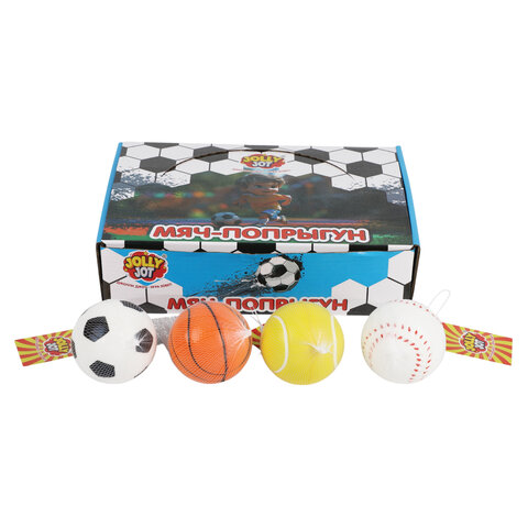 Мяч-попрыгун СПОРТ, 6 см, полиуретан ассорти, 4 вида, JOLLY JOT (ДЖОЛЛИ ДЖОТ), Мяч-попрыгун СПОРТ, 6 см, полиуретан ассорти, 4 вида, JOLLY JOT (ДЖОЛЛИ ДЖОТ),