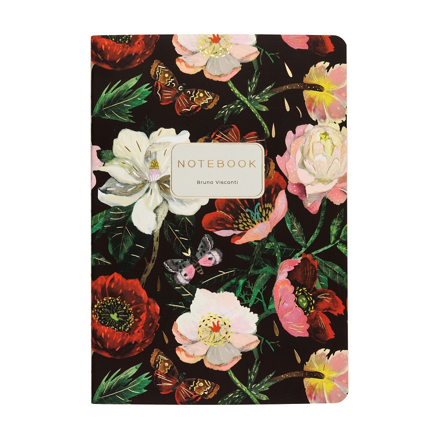 ТЕТРАДЬ А5, Bruno Visconti "FLORA.Пионы на черном", 40л. клетка ТЕТРАДЬ А5, Bruno Visconti "FLORA.Пионы на черном", 40л. клетка